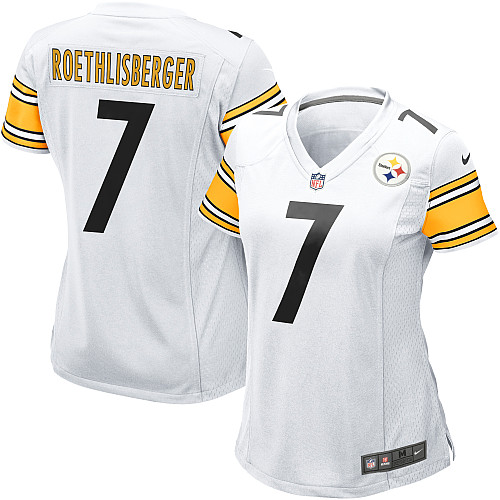 Women's Game Ben Roethlisberger Nike Jersey White Road - #7 NFL Pittsburgh Steelers